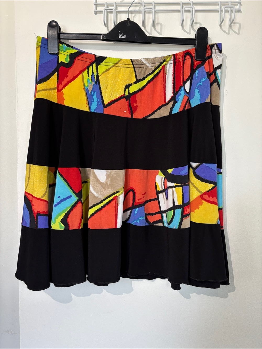 🎉4/30$🎉 Black Skater Skirt with Multicolor Abstract Panels